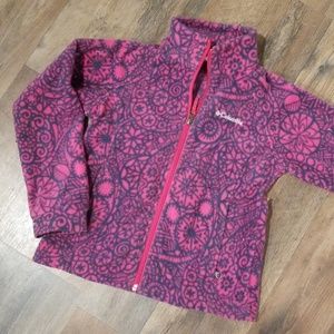 Girls Fleece Columbia Jacket Zip Up 7/8 Small